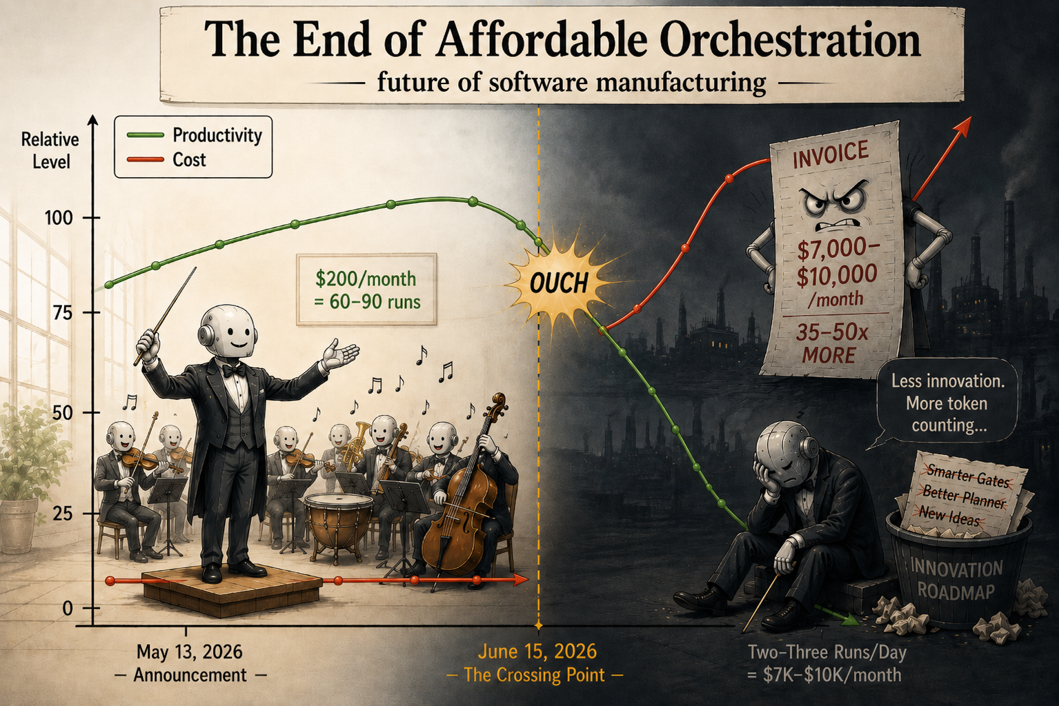 Vége a megfizethető orchestrationnek: $200-ról $10,000-re